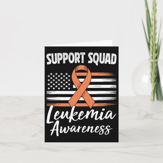 Ondersteuning Squad Leukemie Bewustzijn Oranje Rib Kaart (Voorkant)