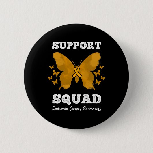 Ondersteuning squad leukemie kankerbewustzijn bloe ronde button 5,7 cm (Voorkant)