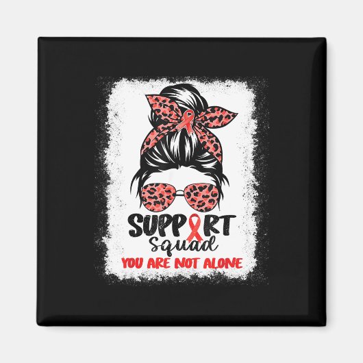 Ondersteuning Squad Messy Bun Red Warrior Bloedkan Magneet (Voorkant)
