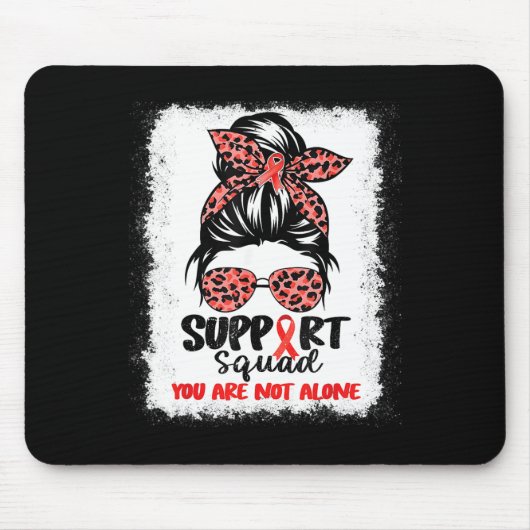 Ondersteuning Squad Messy Bun Red Warrior Bloedkan Muismat (Voorkant)
