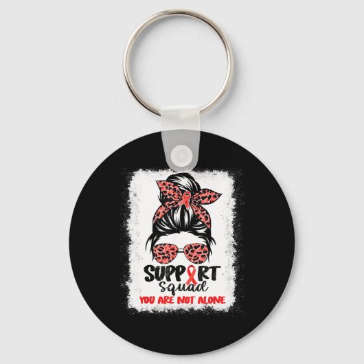 Ondersteuning Squad Messy Bun Red Warrior Bloedkan Sleutelhanger (Voorkant)