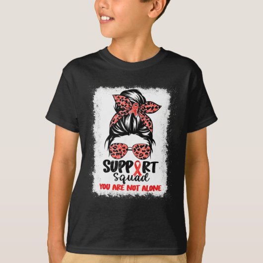 Ondersteuning Squad Messy Bun Red Warrior Bloedkan T-shirt (Voorkant)
