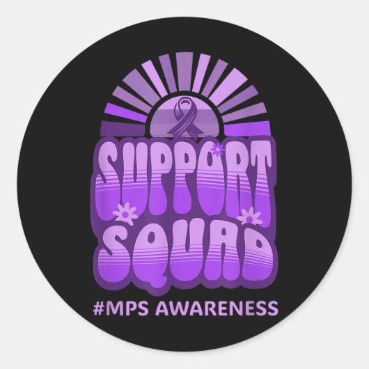 Ondersteuning Squad MPS Bewustzijn Retro Groovy Te Ronde Sticker (Voorkant)