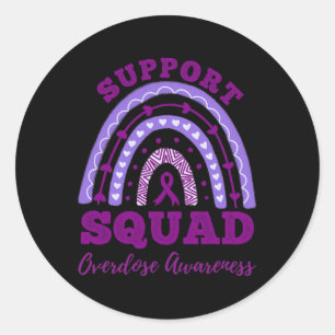 Ondersteuning Squad Overdosis Awareness Rainbow 1 Ronde Sticker