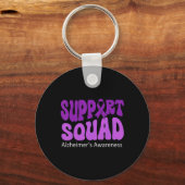Ondersteuning Squad Paarse lint Brain Alzheimerhei Sleutelhanger (Voorkant)