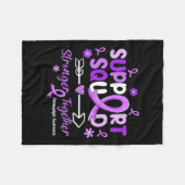 Ondersteuning Squad Paarse lint Fibromyalgie Bewus Fleece Deken (Voorkant (Horizontaal))