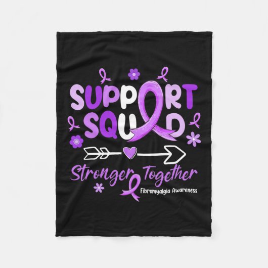 Ondersteuning Squad Paarse lint Fibromyalgie Bewus Fleece Deken (Voorkant)