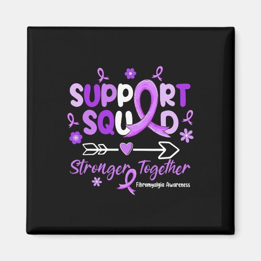 Ondersteuning Squad Paarse lint Fibromyalgie Bewus Magneet (Voorkant)