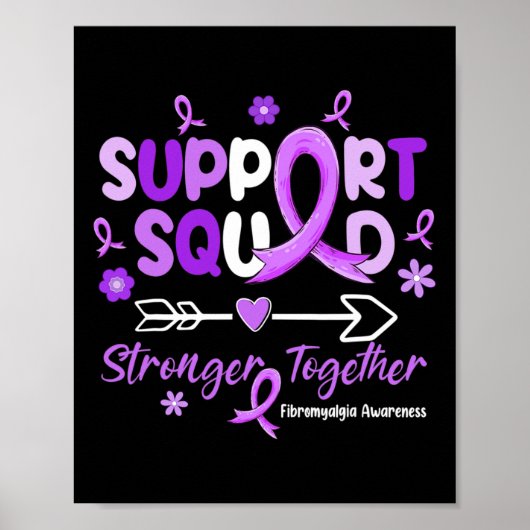 Ondersteuning Squad Paarse lint Fibromyalgie Bewus Poster (Voorkant)