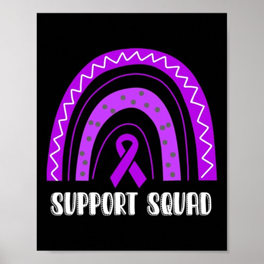 Ondersteuning Squad Paarse Rainbow Fibromyalgia Aw Poster (Voorkant)
