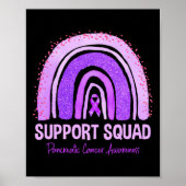 Ondersteuning Squad Pancreas Kanker Awareness Rain Poster (Voorkant)