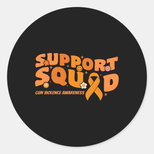 Ondersteuning Squad Pistool Violence Awareness Ora Ronde Sticker (Voorkant)
