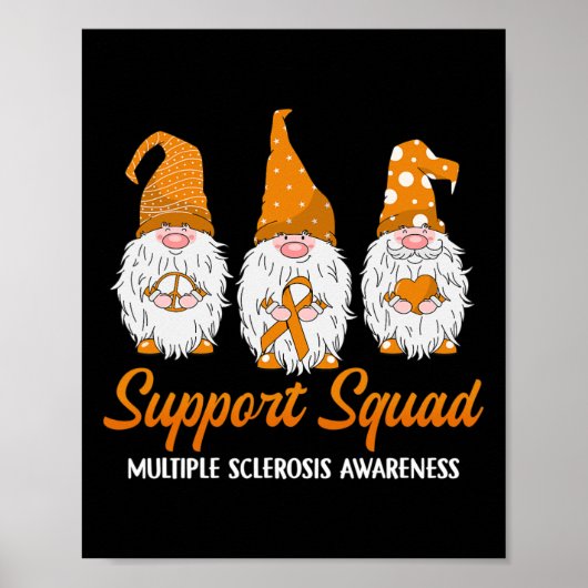 Ondersteuning Squad Ribbon Multiple Sclerose Aware Poster (Voorkant)
