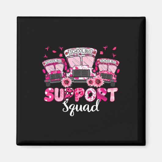 Ondersteuning Squad Roze Leopard School Bus Driver Magneet (Voorkant)