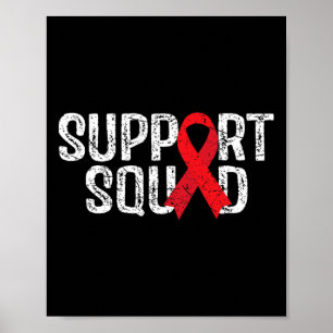 Ondersteuning Squad T-shirt Blood Cancer Awareness Poster