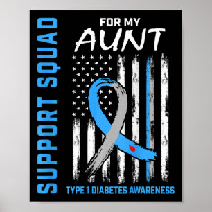 Ondersteuning Squad Tante Type 1 Diabetes Awarenes Poster