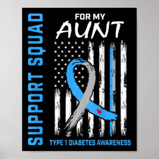 Ondersteuning Squad Tante Type 1 Diabetes Awarenes Poster