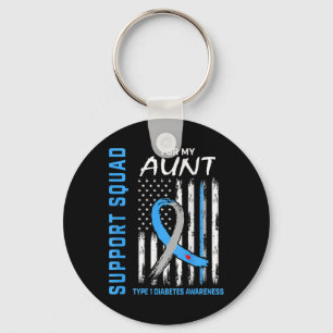 Ondersteuning Squad Tante Type 1 Diabetes Awarenes Sleutelhanger