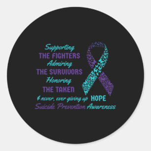 Ondersteuning Suicide Quotes Bewustzijn Geestelijk Ronde Sticker