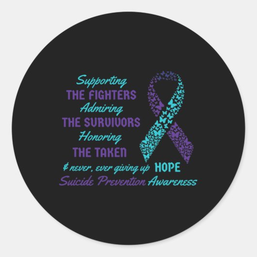 Ondersteuning Suicide Quotes Bewustzijn Geestelijk Ronde Sticker (Voorkant)
