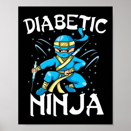 Ondersteuning T1d Diabetische Ninja Type 1 Diabete Poster (Voorkant)
