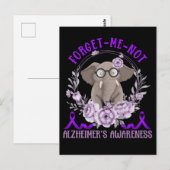 Ondersteuning van Alzheimer Awareness Cute Elephan Briefkaart (Voorkant / Achterkant)