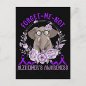 Ondersteuning van Alzheimer Awareness Cute Elephan Briefkaart (Voorkant)