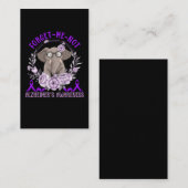Ondersteuning van Alzheimer Awareness Cute Elephan Visitekaartje (Voorkant / Achterkant)