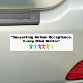 Ondersteuning van Autisme Acceptatie Bumpersticker (Op auto)