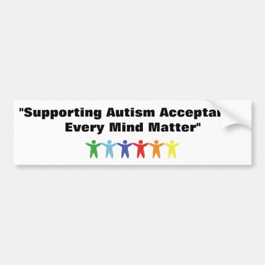 Ondersteuning van Autisme Acceptatie Bumpersticker (Voorkant)