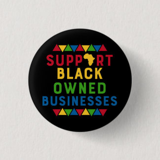 Ondersteuning van bedrijven in zwart bezit Graphic Ronde Button 3,2 Cm