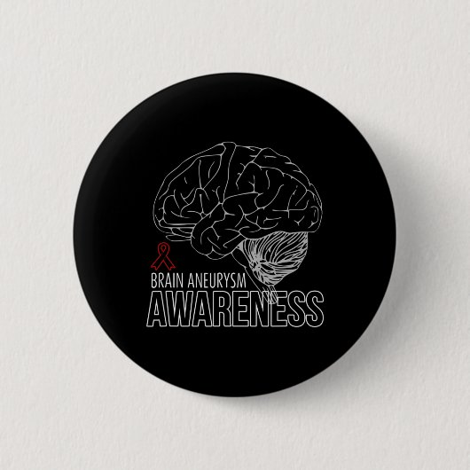 Ondersteuning van bewustzijn van hersenaneurysma 1 ronde button 5,7 cm (Voorkant)