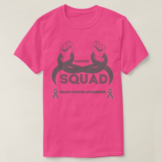 ONDERSTEUNING VAN BRAIN CANCER AWERNESS SQUAD T-SHIRT (Design voorkant)