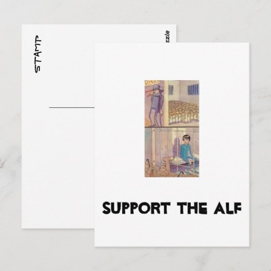 Ondersteuning van de ALF Briefkaart (Voorkant / Achterkant)