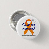 Ondersteuning van de neuronen - Oranje lint Ronde Button 3,2 Cm (Voorkant /achterkant)