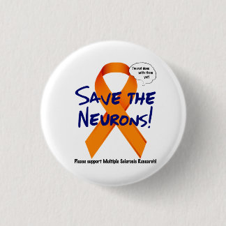 Ondersteuning van de neuronen - Oranje lint Ronde Button 3,2 Cm