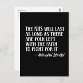 Ondersteuning van de NHS Aneurin Nye Bevan Proud v Briefkaart (Voorkant / Achterkant)