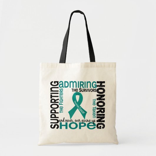 Ondersteuning van de ontvangst van 9 ovariumkanker tote bag (Voorkant)