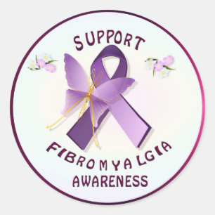 Ondersteuning van fibromyalgie-bewustzijn ronde sticker