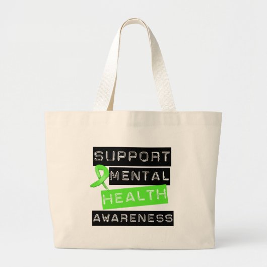 Ondersteuning van geestelijke gezondheid grote tote bag (Voorkant)