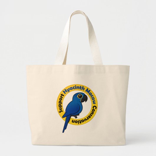 Ondersteuning van het behoud van de hyacinth Macaw Grote Tote Bag (Voorkant)
