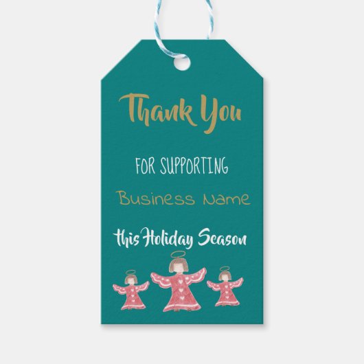 Ondersteuning van kleine bedrijfsnaam cadeau label cadeaulabel (Voorkant)