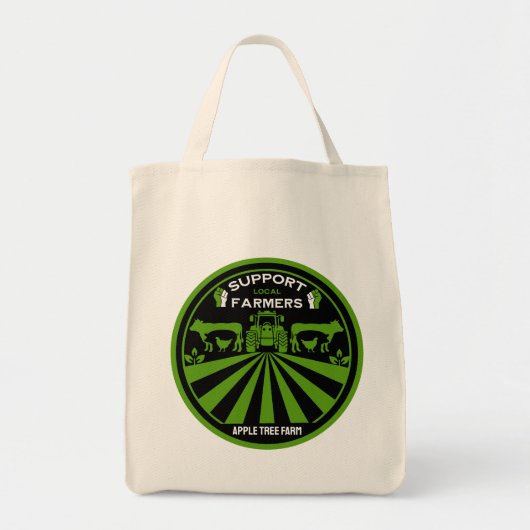 Ondersteuning van lokale Boerderij producten Tote Bag (Voorkant)