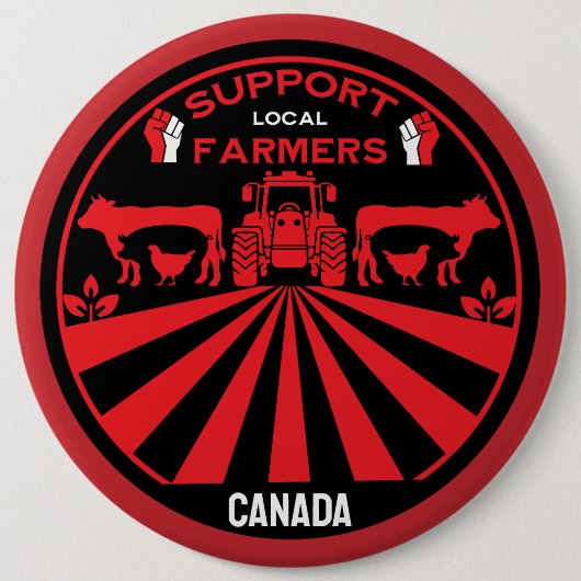 Ondersteuning van lokale Canadese Boerderij produc Ronde Button 6,0 Cm (Voorkant)