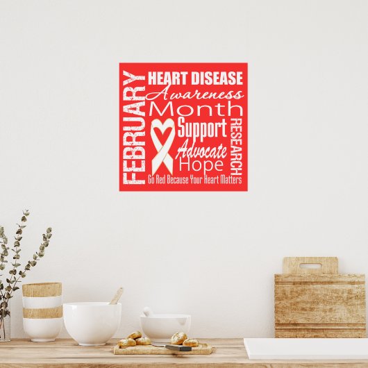 Ondersteuning van maand van bewustmaking van hartz poster (Keuken)