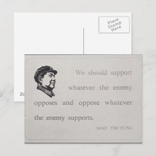 ondersteuning van mao briefkaart (Voorkant / Achterkant)