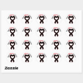 Ondersteuning van melanoom bewustzijn ronde sticker (Vel)