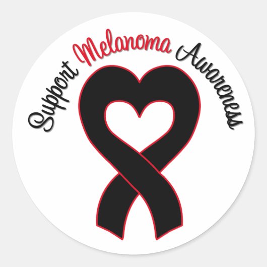 Ondersteuning van melanoom bewustzijn ronde sticker (Voorkant)