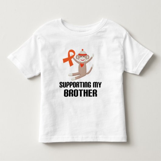 Ondersteuning van mijn broeder Oranje bewustzijnsl Kinder Shirts (Voorkant)