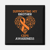 Ondersteuning van mijn broer RSD CRPS Awareness Mo Magneet (Voorkant)